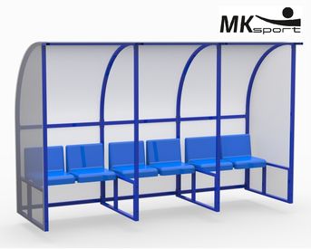 Скамейка для запасных игроков с поликарбонатом