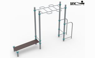 Воркаут рукоход с брусьями и лавкой для пресса