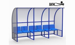 Скамейка для запасных игроков с поликарбонатом