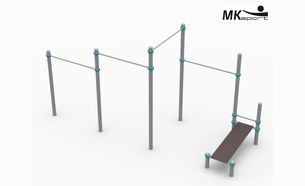 Воркаут скамья для пресса с четырьмя турниками