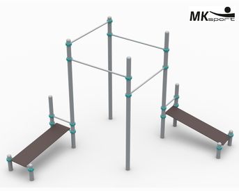 Воркаут турник разноуровневый с двумя лавками для пресса