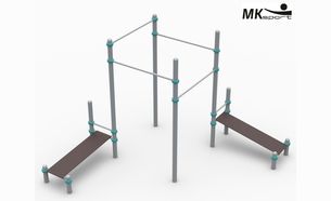 Воркаут турник разноуровневый с двумя лавками для пресса